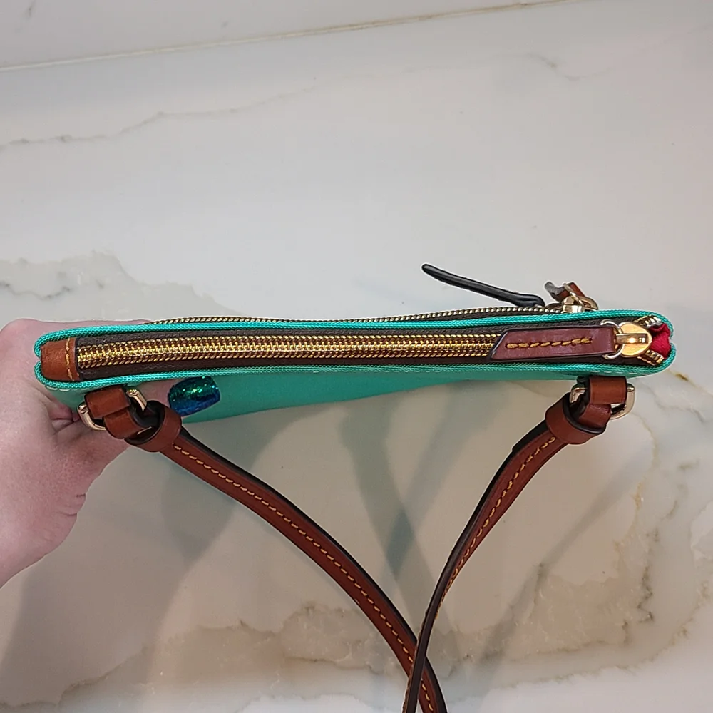 Dooney & Bourke Teal and Brown Crossbody Bag